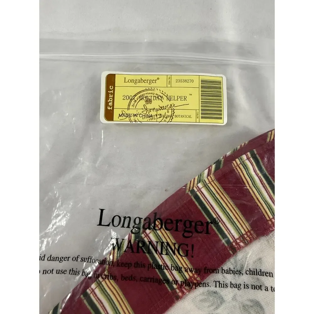 2007 Longaberger Holiday Helper Holiday Botanical Fabric Liner 23538270